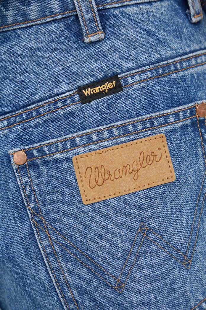 Jeansy bawełniane Mom Relaxed Patty Wrangler niebieski W24M73Y27