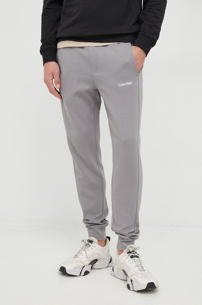 Tepláky Calvin Klein pletenina šedá K10K109940.9BYY