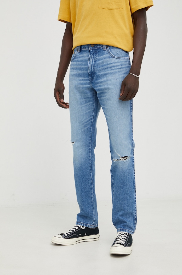 Wrangler jeansy Texas Taper Okie W12T7328O niebieski AW22
