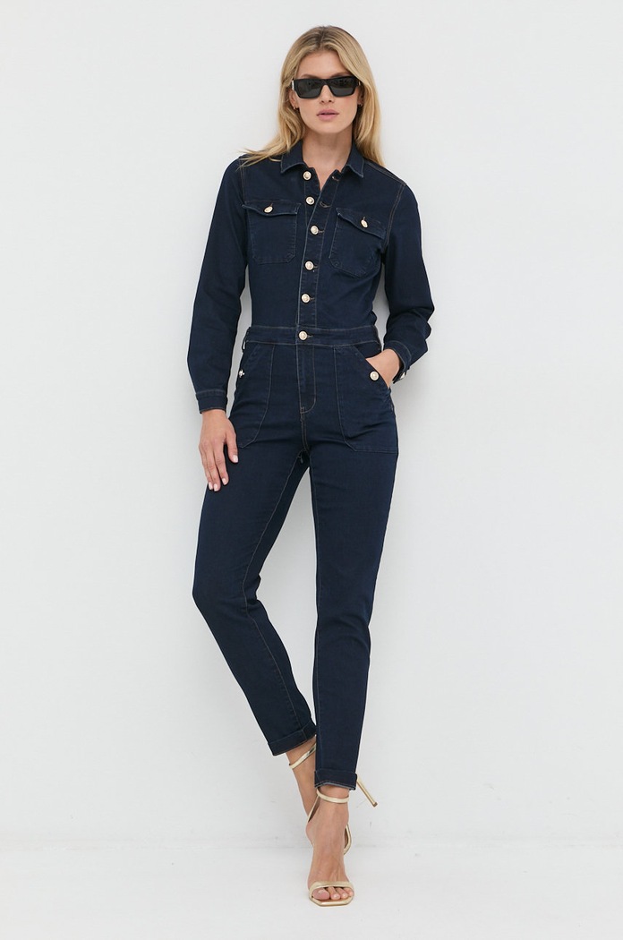 Kombinezon iz jeansa Morgan PBEST.BRUT mornarsko modra AW22