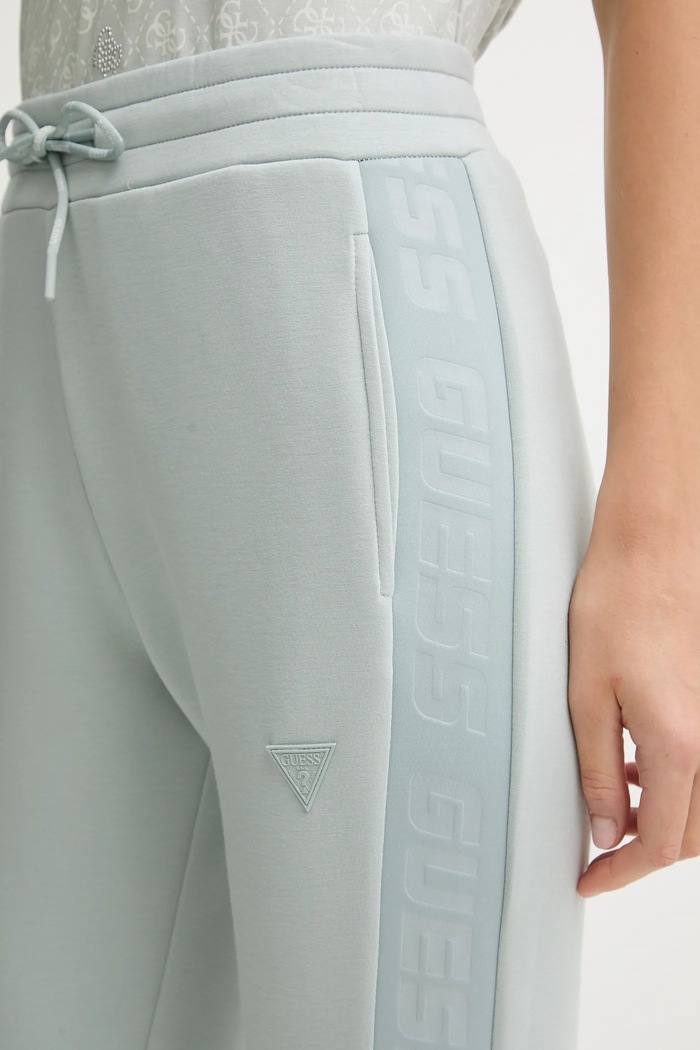 Guess pantaloni de trening pentru femei cu vâscoză ALLIE verde V2YB18.K7UW2