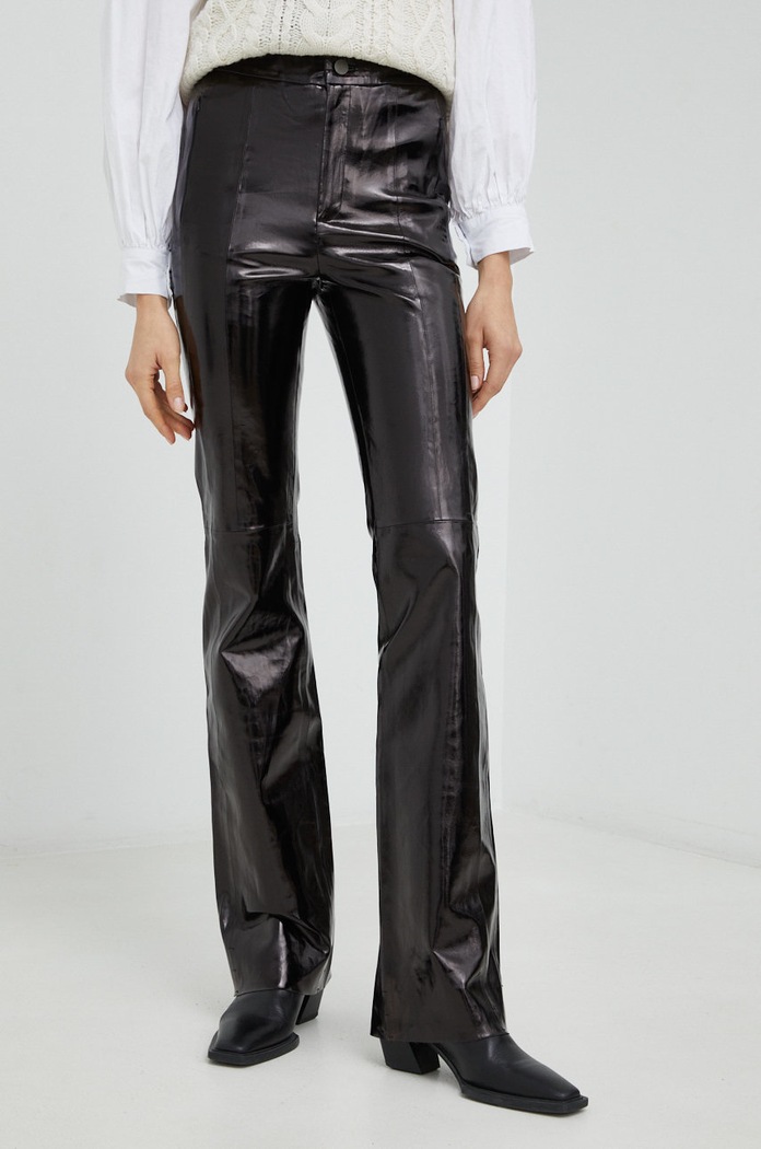 Gestuz pantaloni de piele Gocha panza negru 10906553
