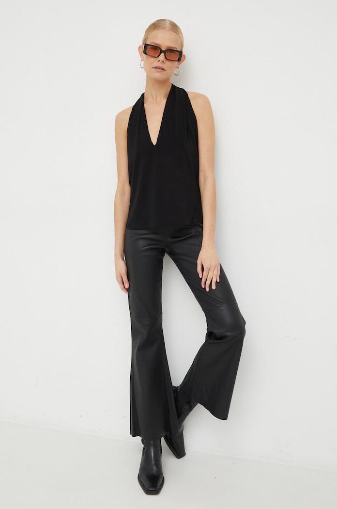 By Malene Birger patalogni in pelle Q66175071 nero AW22