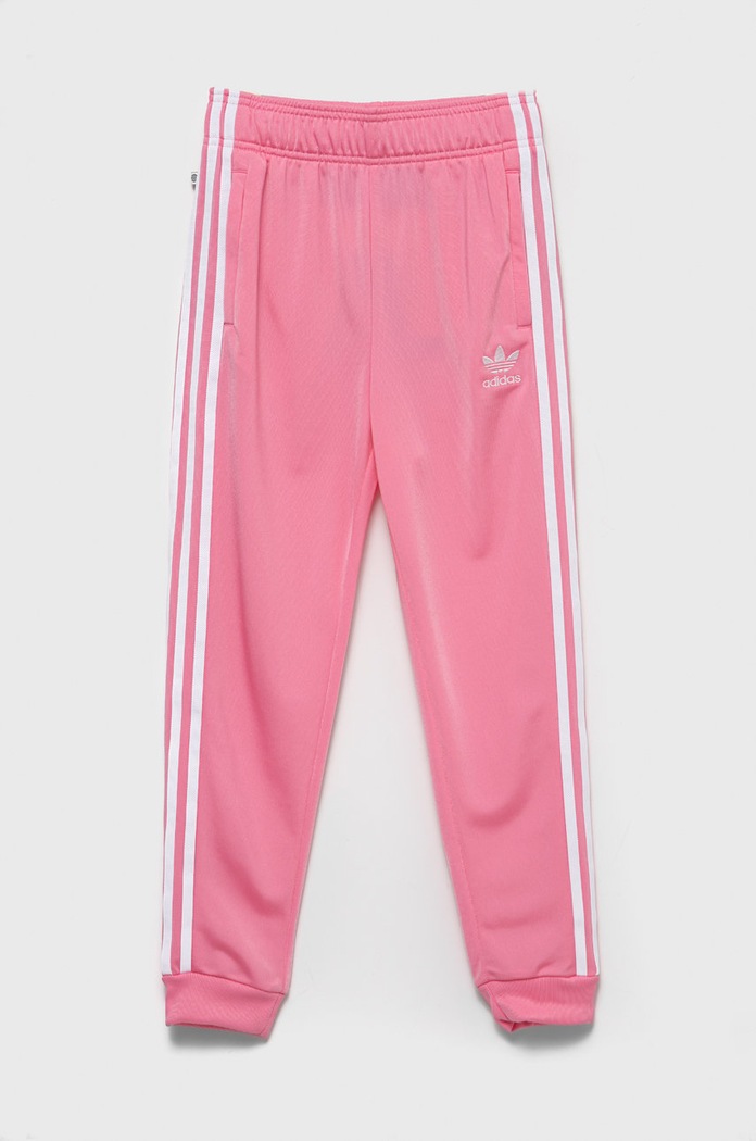 Dětské tepláky adidas Originals pletenina růžová HK0329