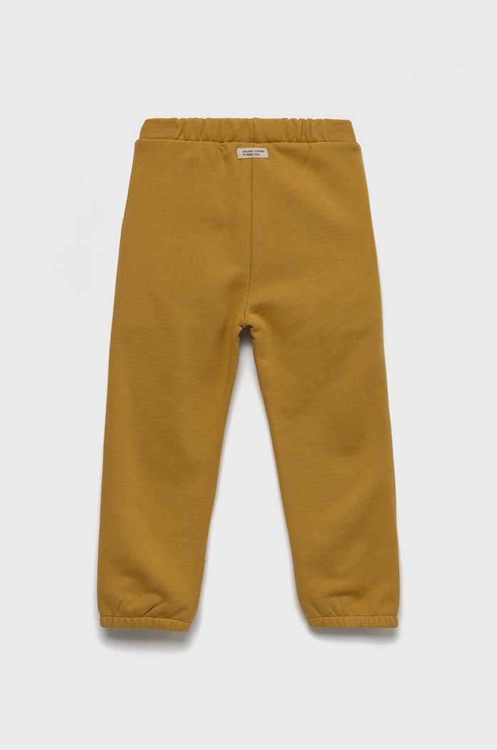 United Colors of Benetton spodnie dresowe bawełniane dziecięce 3QLAGF015.P żółty AW22