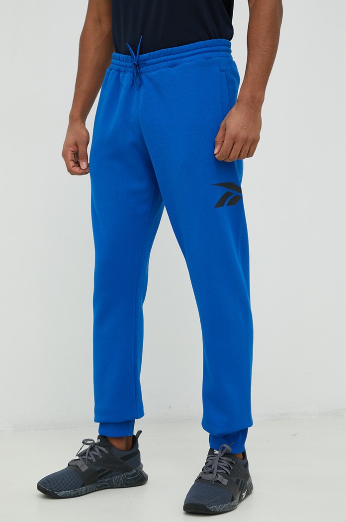 Παντελόνι φόρμας Reebok Classic πλεκτό ύφασμα μπλε HM5913