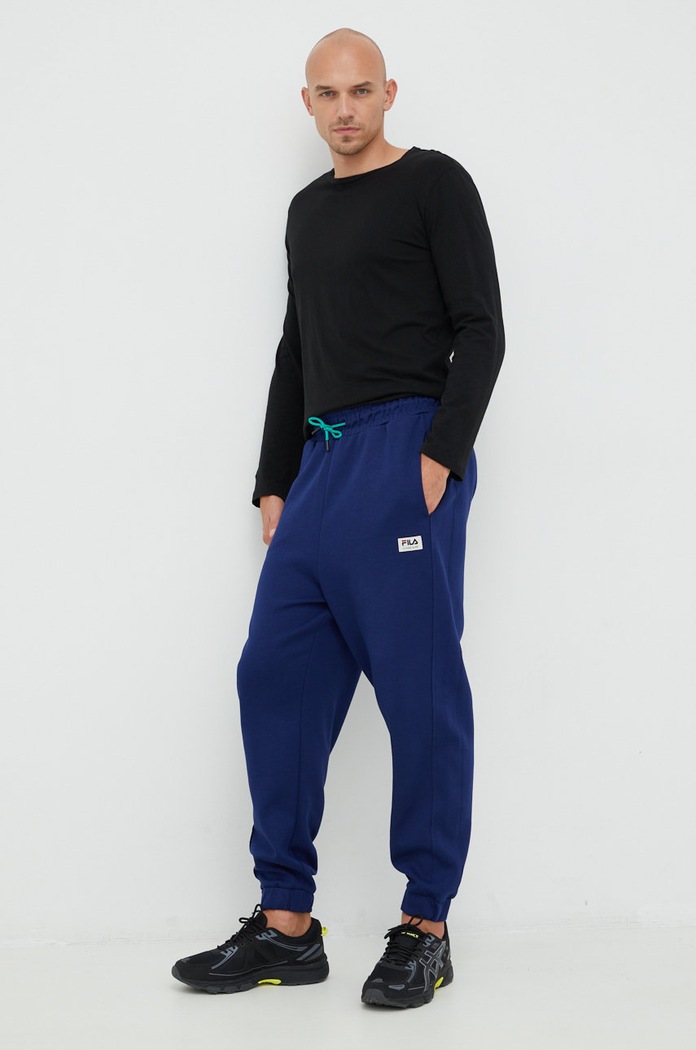 Tepláky Fila pletenina tmavomodrá FAM0153