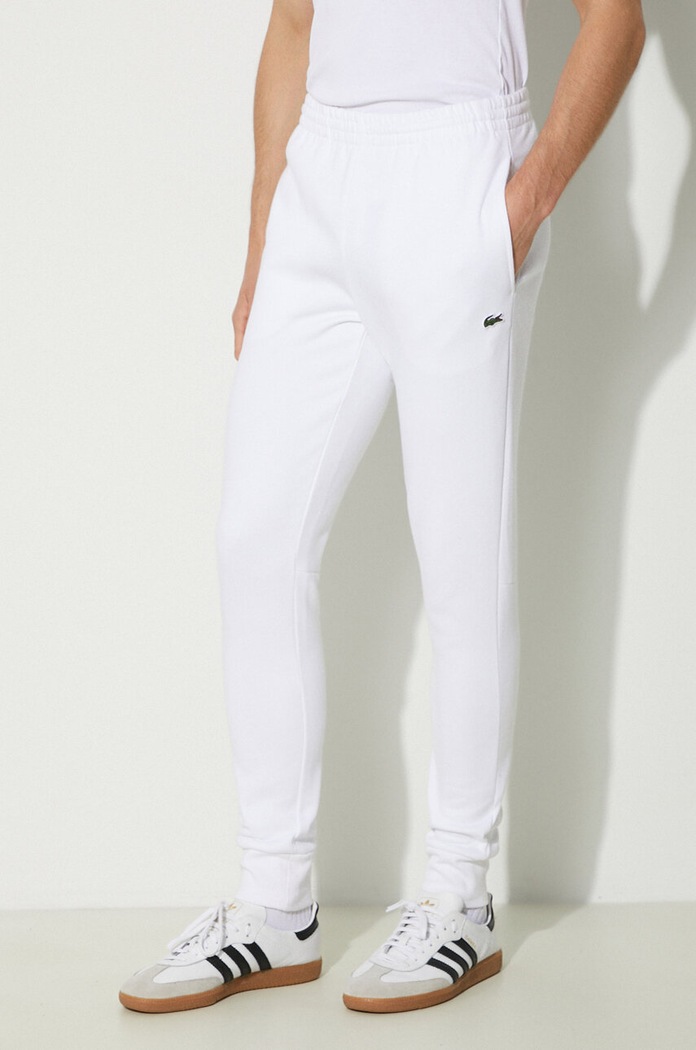 Lacoste παντελόνι επίσημο με βαμβάκι Ανδρικό απλό λευκό XH9624