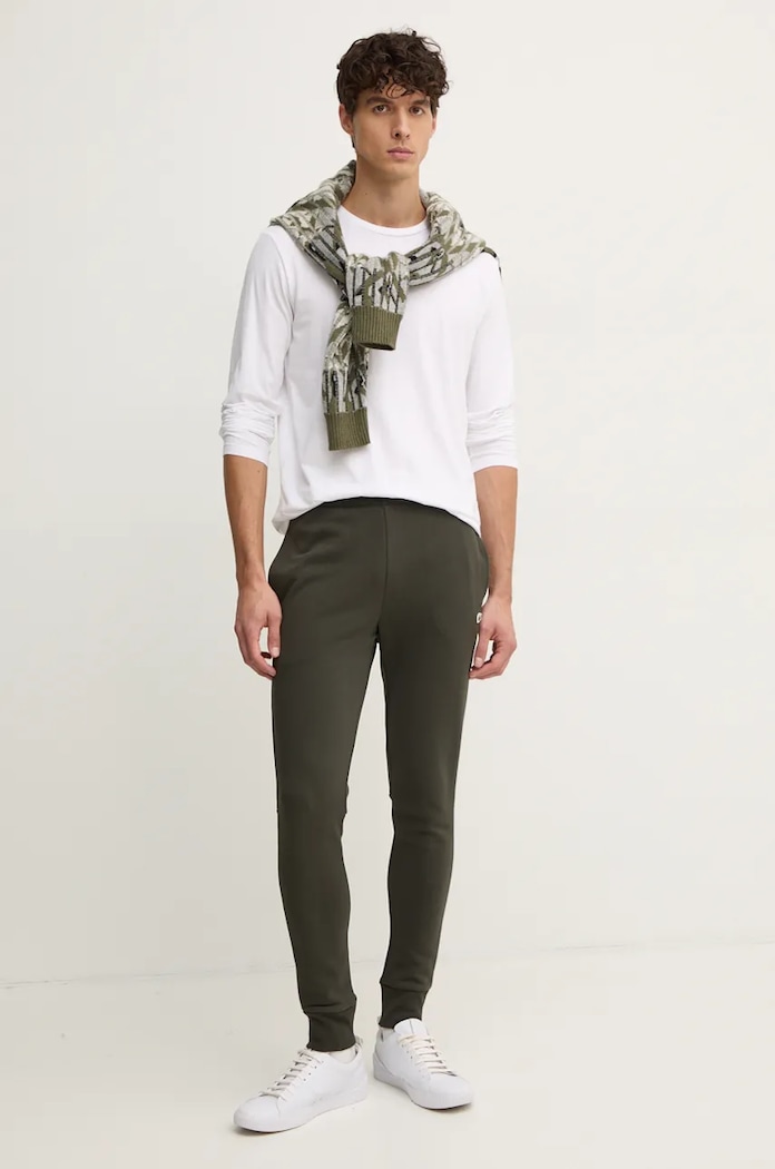 Lacoste spodnie dresowe męskie z bawełną XH9624 zielony SS26