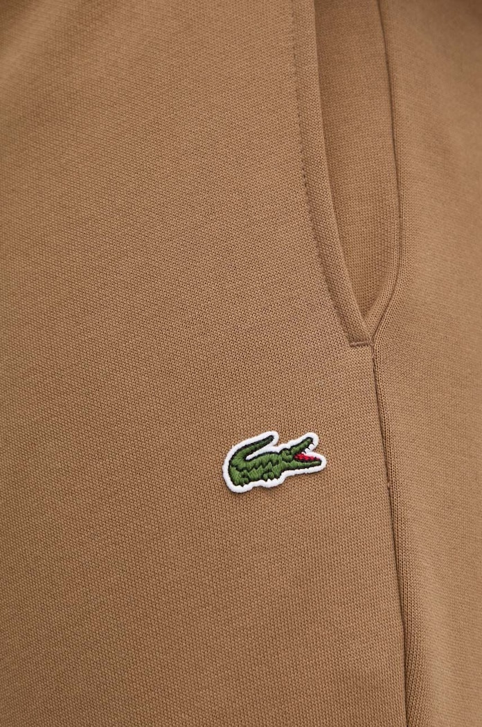 Lacoste tepláky pánské s bavlnou hnědá XH9624
