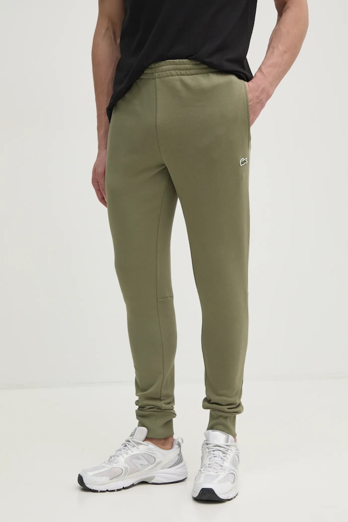 Lacoste спортен панталон мъжки с памук трикотаж зелен XH9624