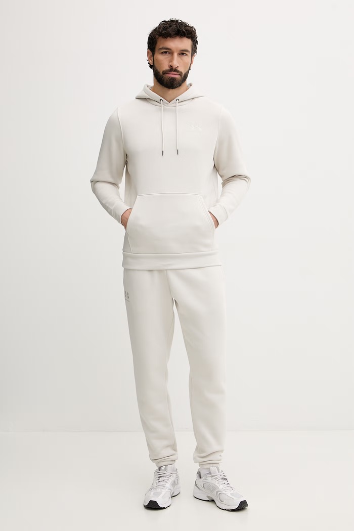 Under Armour trenirka moška z bombažem Essential Fleece 1373882 bež SS26