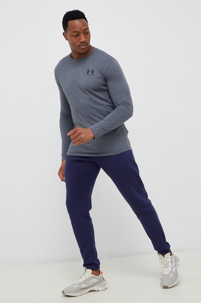 Under Armour спортен панталон мъжки с памук Essential Fleece 1373882 тъмносин SS26