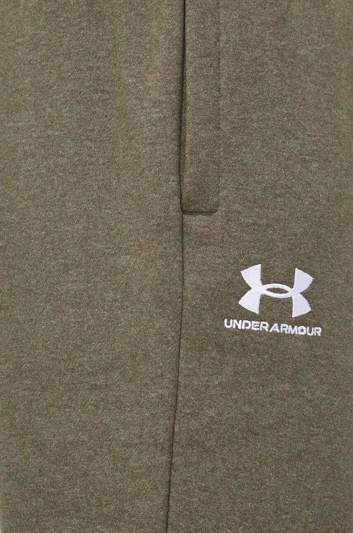 Under Armour spodnie dresowe męskie z bawełną Essential Fleece zielony 1373882