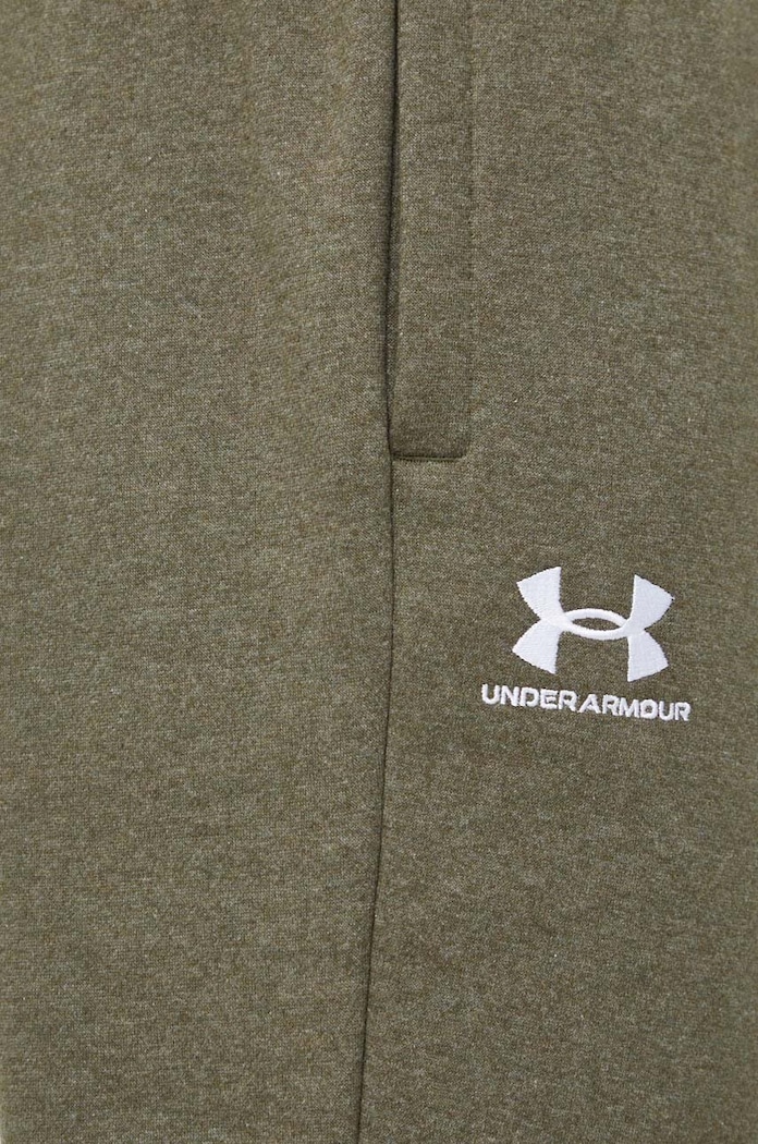 Under Armour spodnie dresowe męskie z bawełną Essential Fleece zielony 1373882