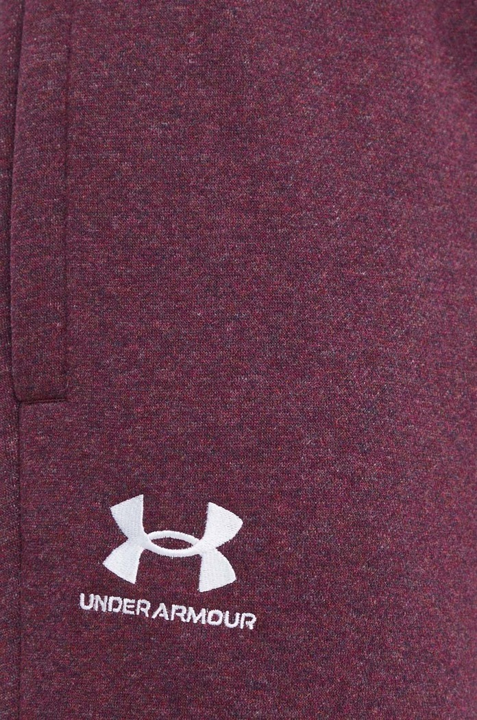 Under Armour spodnie dresowe męskie z bawełną Essential Fleece bordowy 1373882
