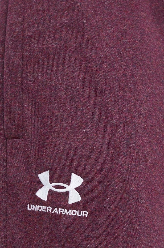 Under Armour spodnie dresowe męskie z bawełną Essential Fleece bordowy 1373882