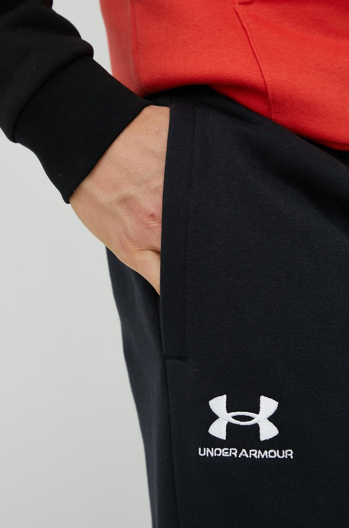 Under Armour παντελόνι επίσημο ανδρικό με βαμβάκι Essential Fleece μαύρο 1373882