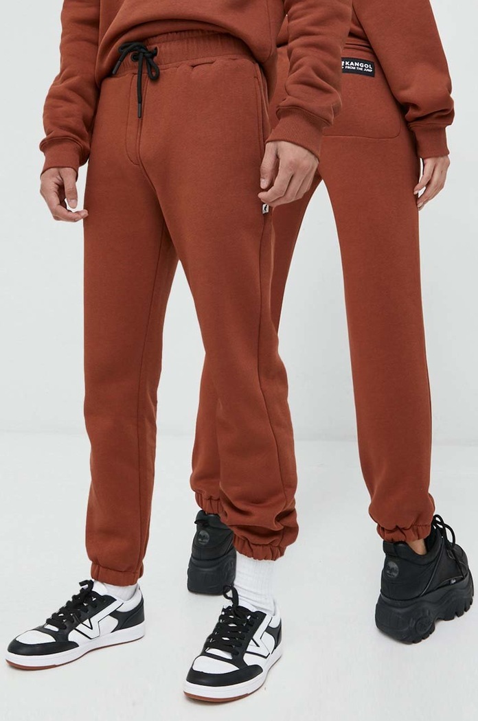 Tepláky Kangol pletenina hnědá KAF22USPA105