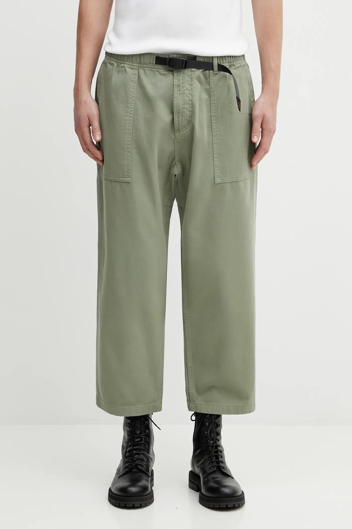 Βαμβακερό παντελόνι Gramicci Loose Tapered Pant πράσινο G103.OGT