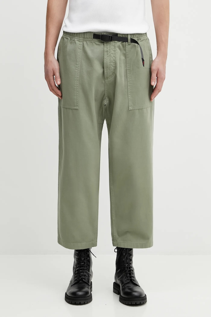 Βαμβακερό παντελόνι Gramicci Loose Tapered Pant πράσινο G103.OGT