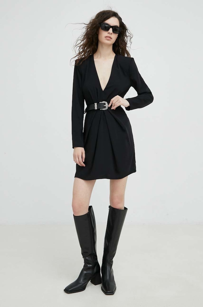 Φόρεμα The Kooples μακρύ μαύρο FROB25077K