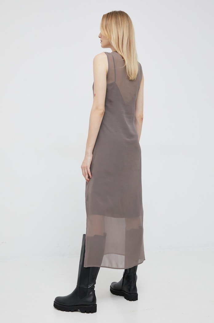 Ρούχα Μεταξωτό φόρεμα Calvin Klein K20K204291.9BYY γκρί