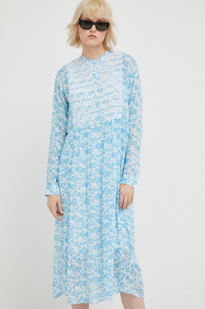 Samsoe Samsoe rochie midi albastru F22200129