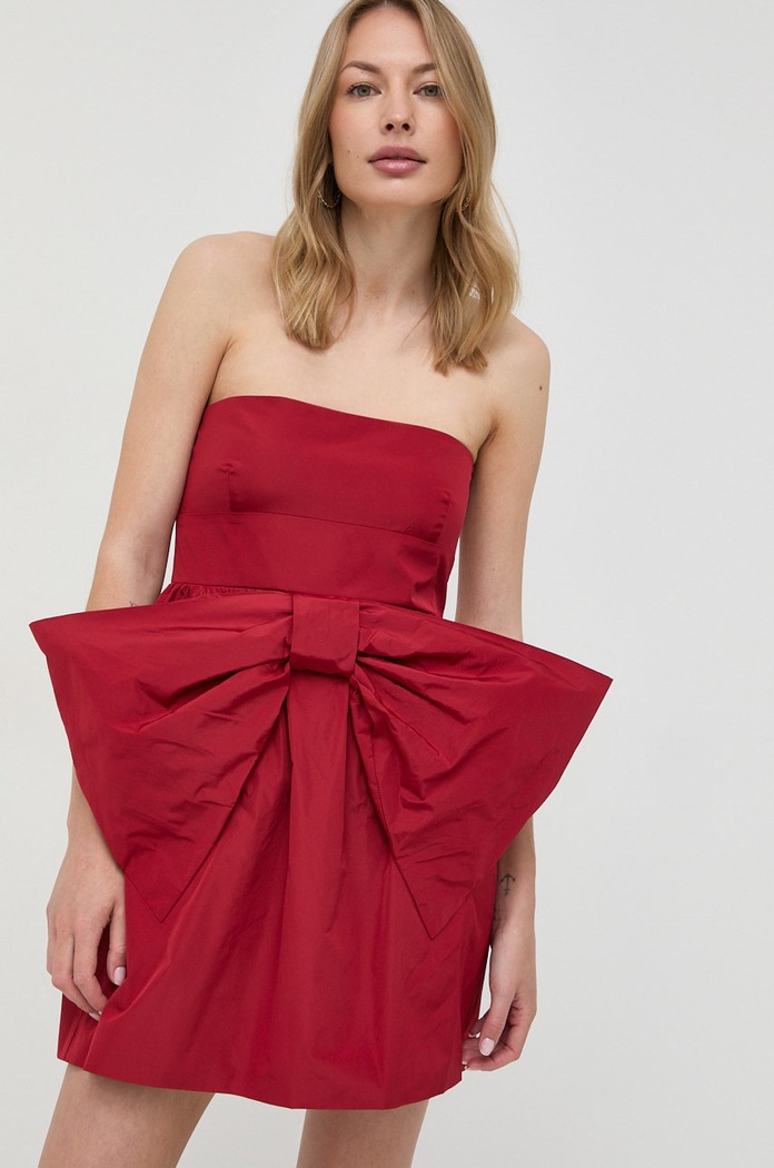 Red Valentino ruha váll nélküli piros 1R3VAEW51FP
