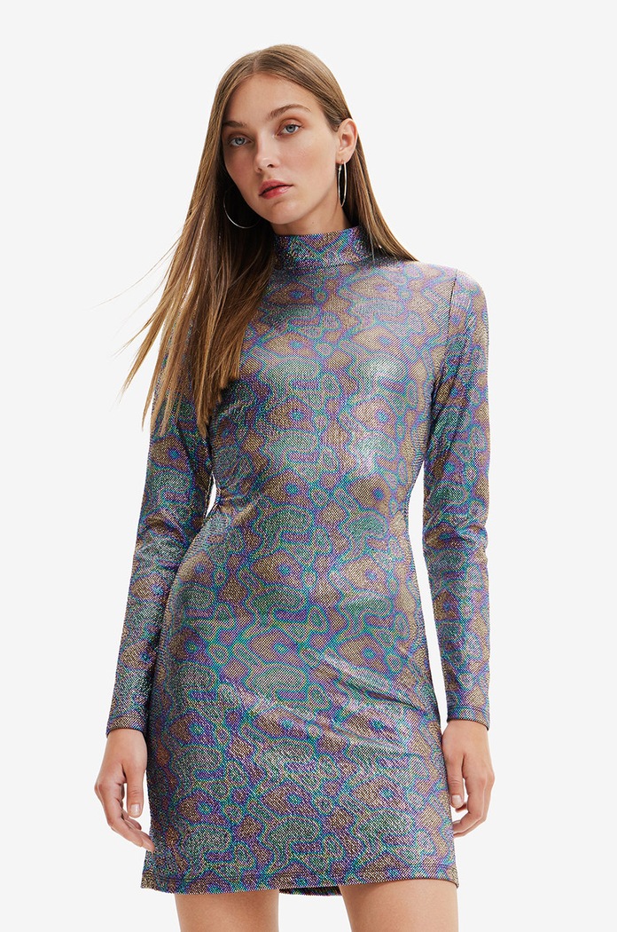 Рокля Desigual животински черен 22WWVK62