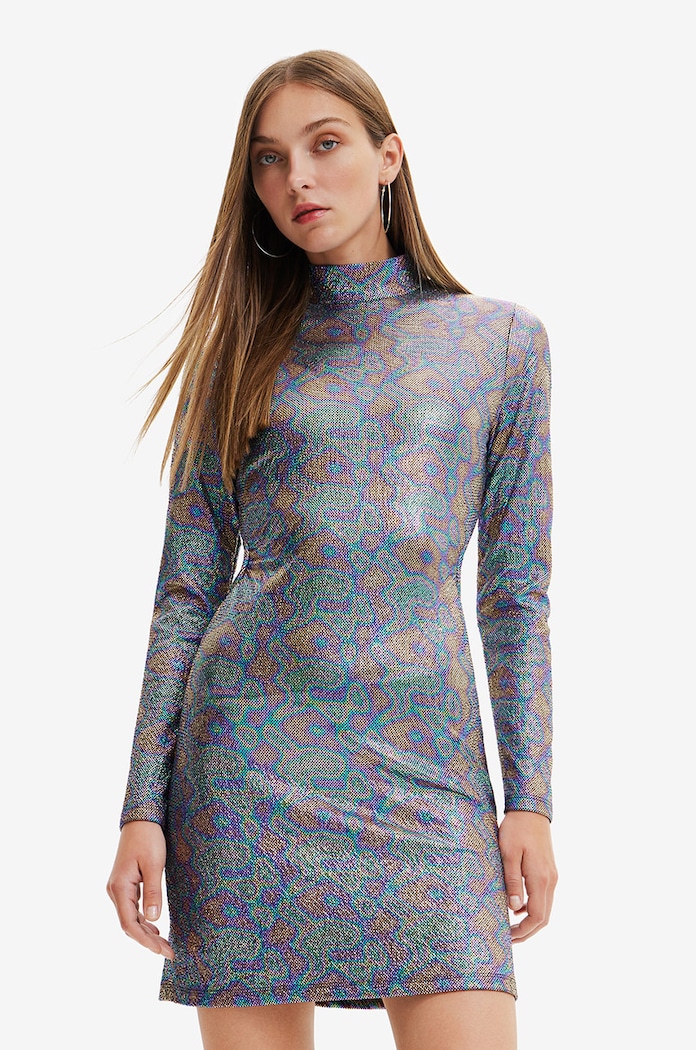 Рокля Desigual животински черен 22WWVK62