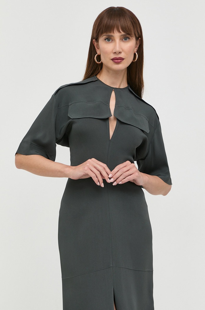 Рокля Victoria Beckham 1322WDR003752A зелен AW22