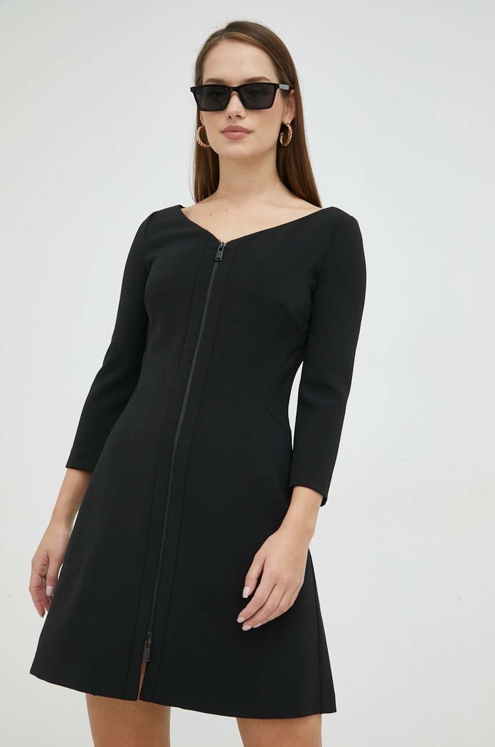 Trussardi sukienka z elastanem czarny 56D00627.1T005963