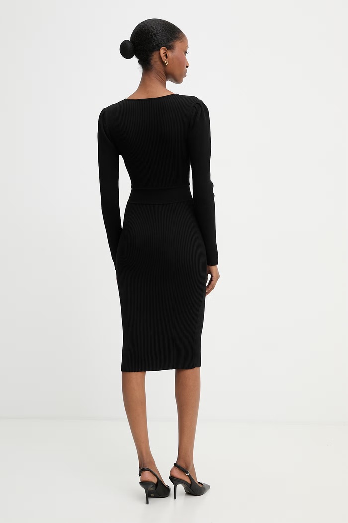 Ρούχα Morgan φόρεμα bodycon με βισκόζη RMBIZ.NOIR μαύρο