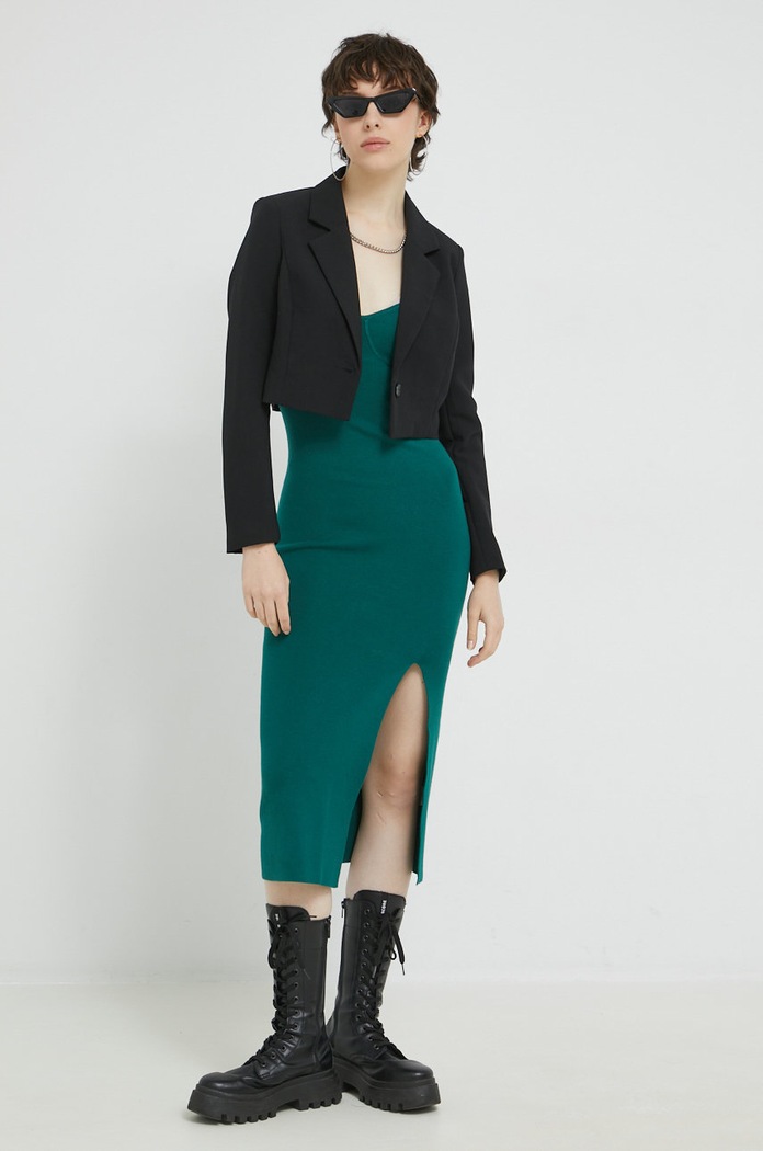 Haljina Abercrombie & Fitch KI159.2491.300 zelena AW22
