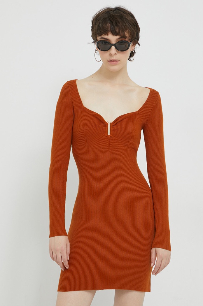 Šaty Abercrombie & Fitch mini hnědá KI159.2492.410