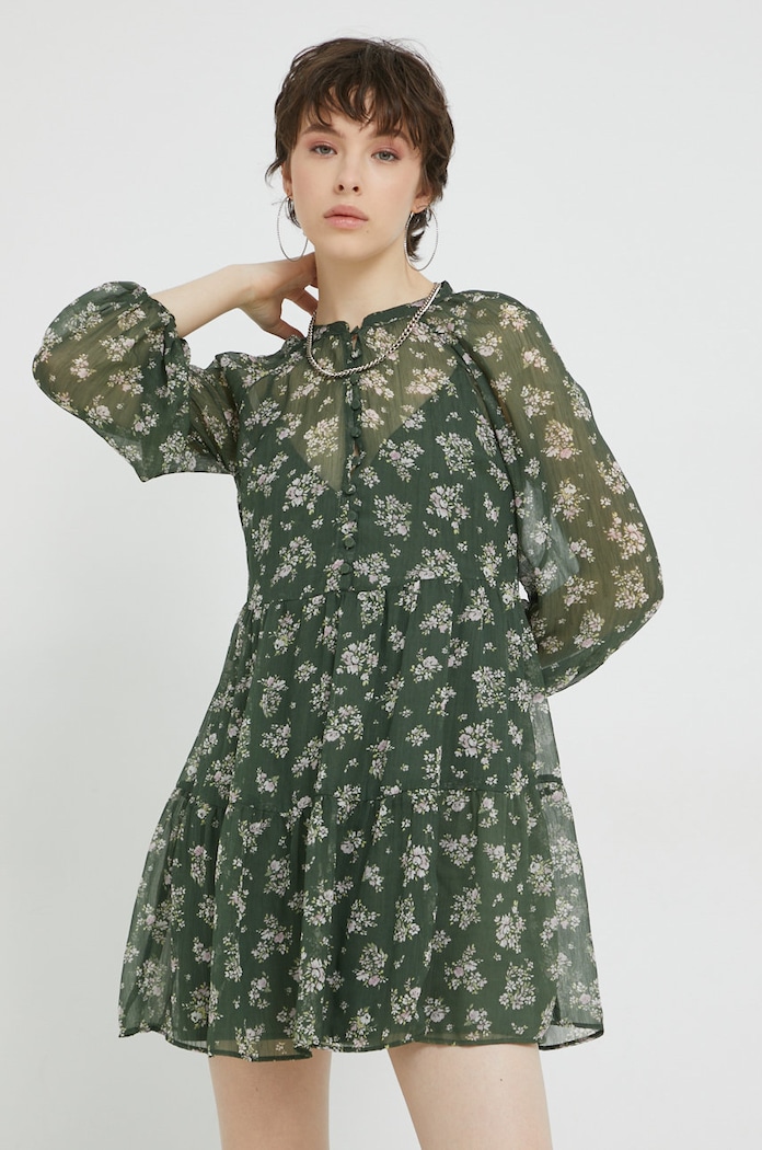 Obleka Abercrombie & Fitch KI159.2558.306 zelena AW22