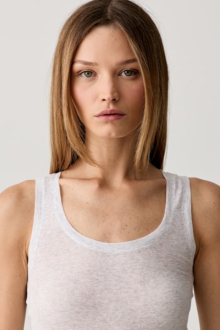American Vintage top da donna in cotone grigio MAS00