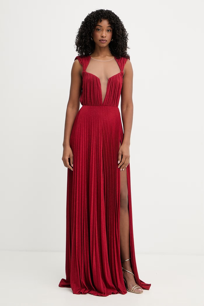 Šaty Elisabetta Franchi pletenina červená AB23527E3