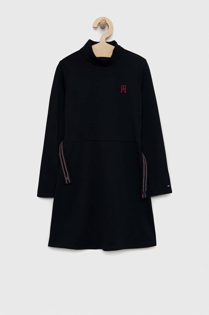 Tommy Hilfiger sukienka dziecięca rozkloszowany granatowy KG0KG06884.9BYY