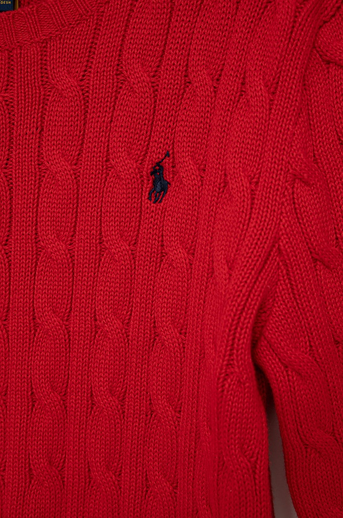 Chłopiec Polo Ralph Lauren sweter bawełniany dziecięcy 323702674043 czerwony