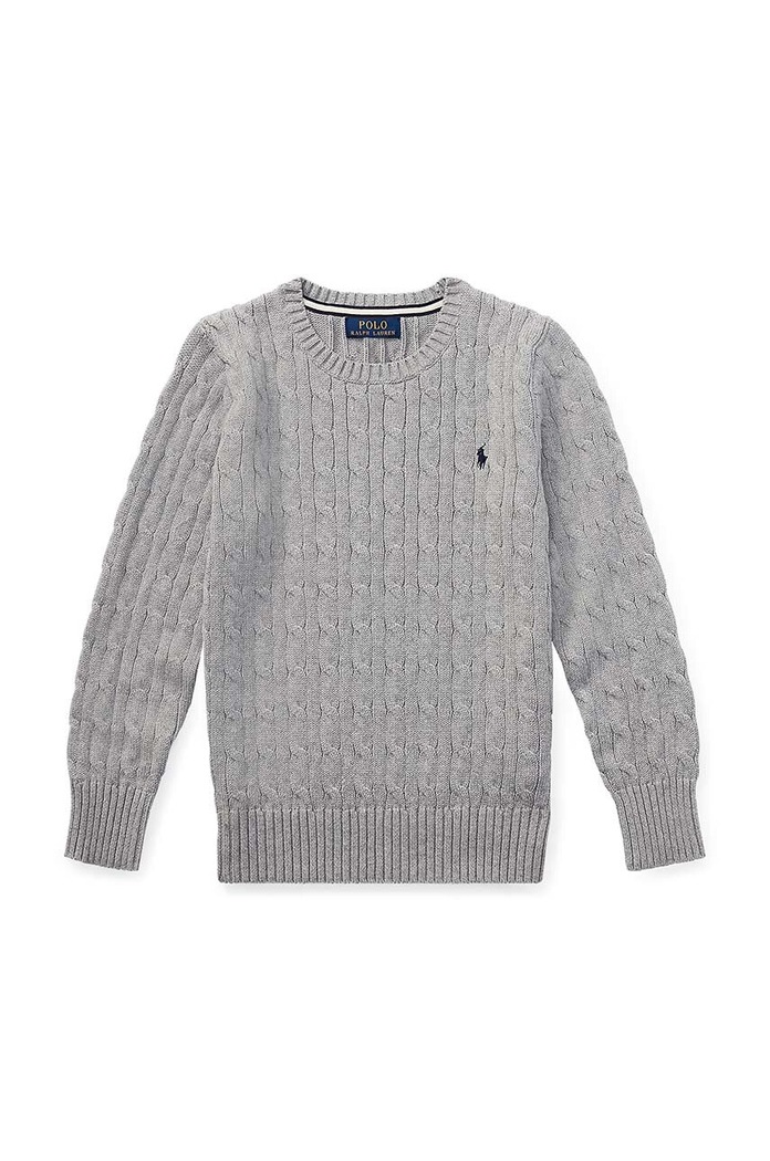 Polo Ralph Lauren pulover de bumbac pentru copii 323702674041 gri AW25
