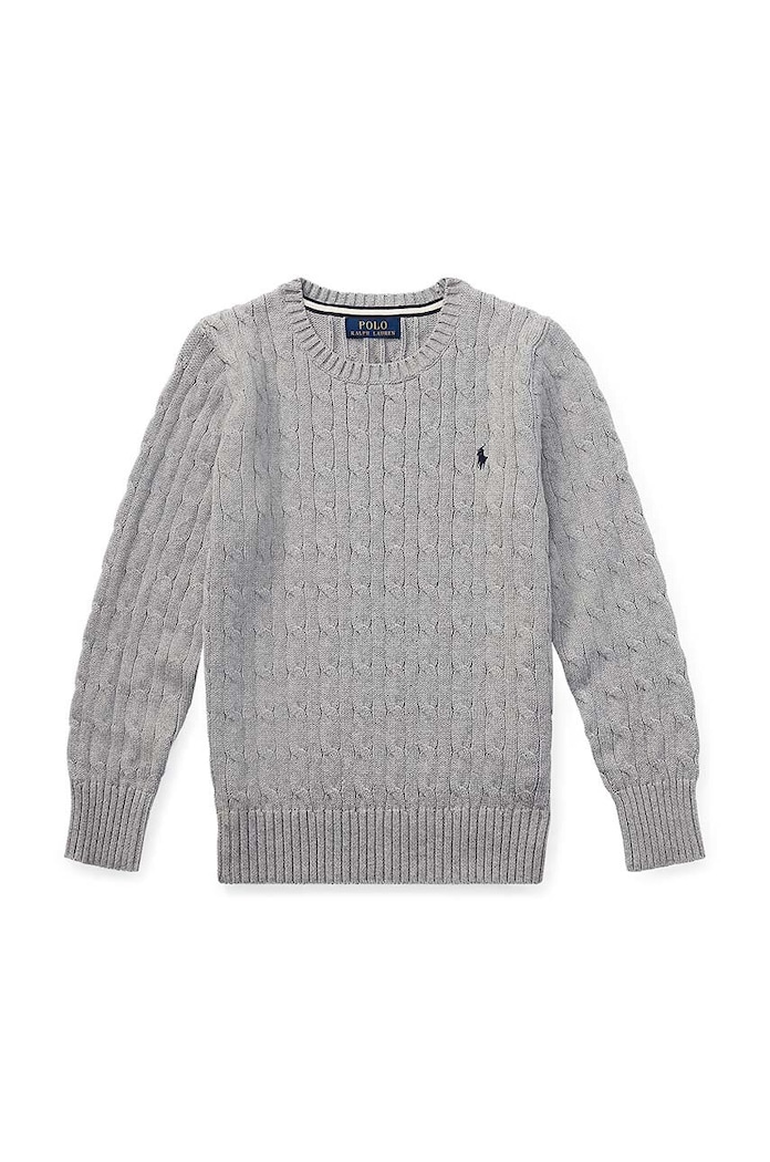 Polo Ralph Lauren pulover de bumbac pentru copii 323702674041 gri AW25