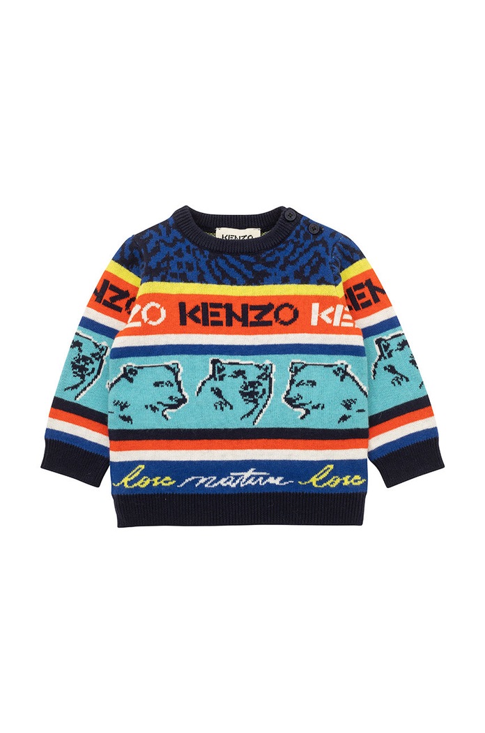 Kenzo Kids sweter niemowlęcy z domieszką wełny multicolor K05447.74.80
