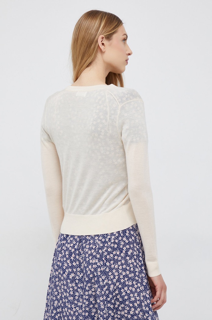 Odzież Calvin Klein kardigan wełniany K20K204449.9BYY beżowy