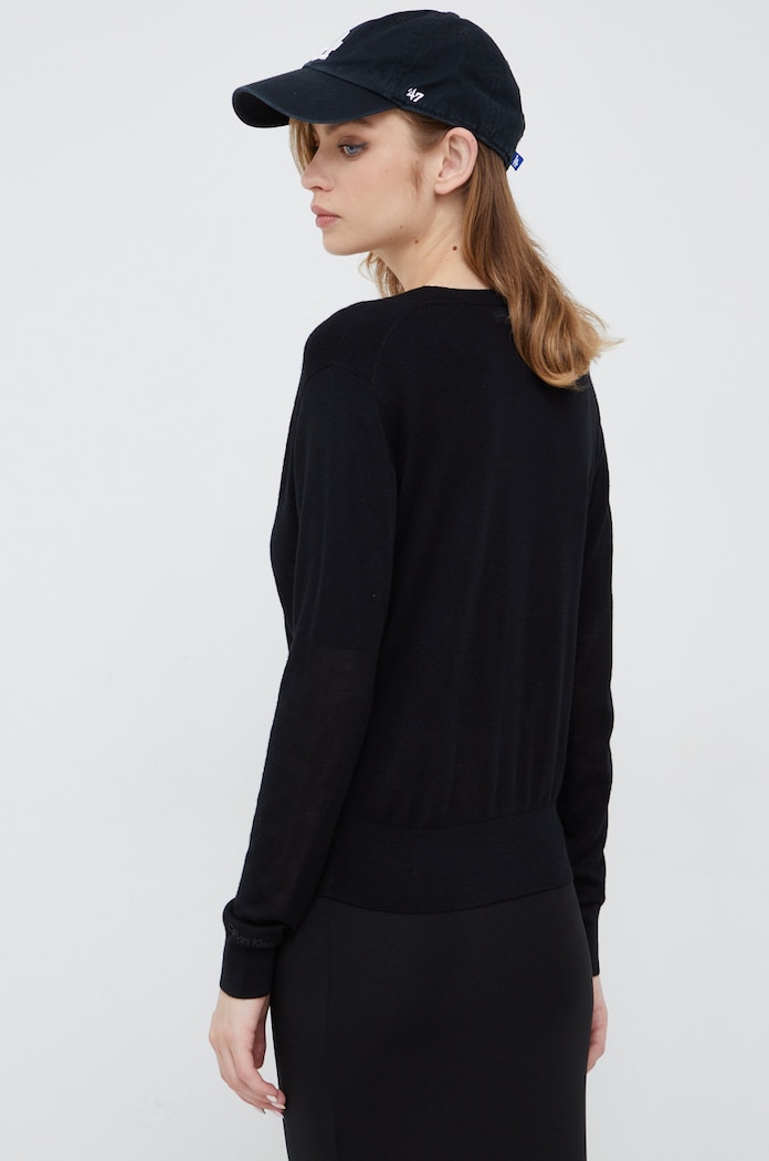 Odzież Calvin Klein kardigan wełniany K20K204449.9BYY czarny