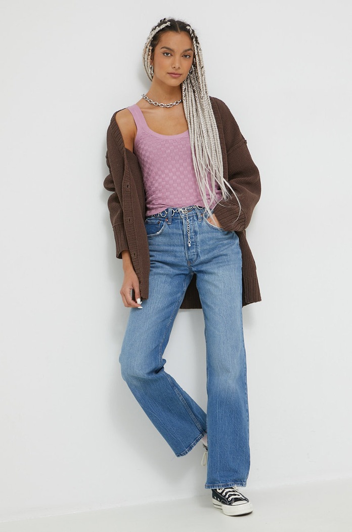 Abercrombie & Fitch top KI150.2735.630 lila AW22