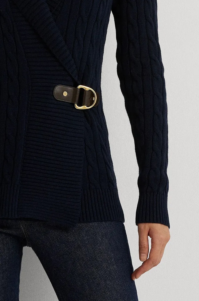 Bavlněný svetr Lauren Ralph Lauren námořnická modř 200808258