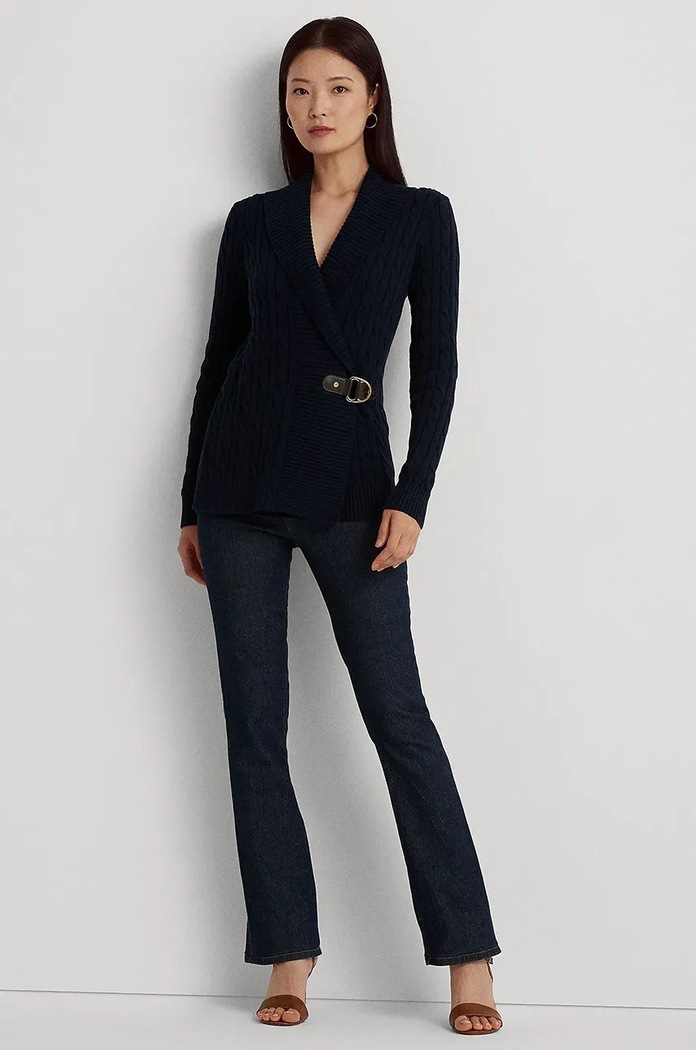 Bavlněný svetr Lauren Ralph Lauren 200808258 námořnická modř