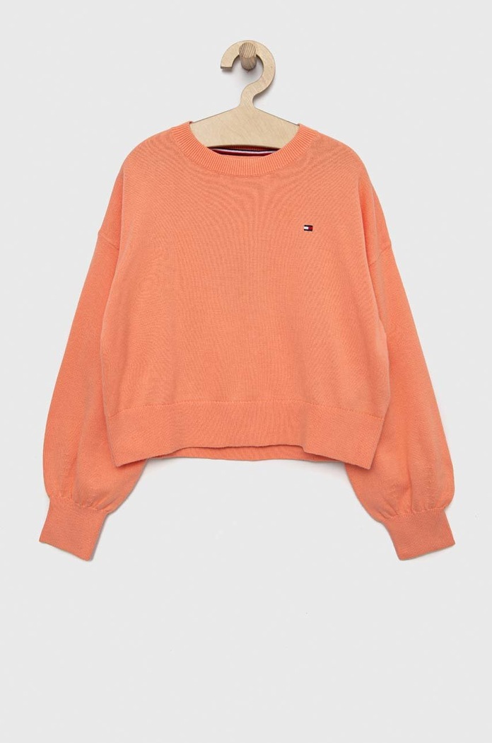 Tommy Hilfiger gyerek pamut pulóver vékony narancssárga KG0KG06909.9BYY